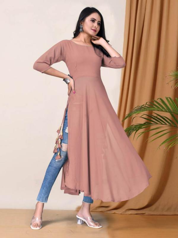 Ridhi Umbrella Cut Faux Georgette Designer Stylish Kurti Collection